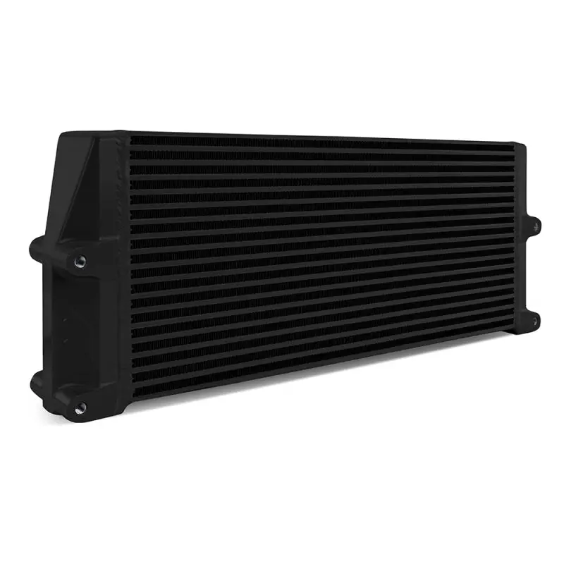 Mishimoto Heavy-Duty 17in Same-Side Outlets Black Oil Cooler