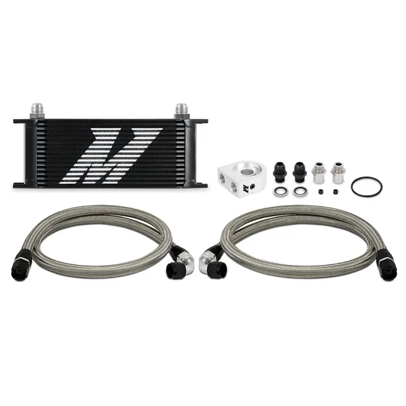 Mishimoto Universal 16 Row Oil Cooler Kit Black Maximum Cooling Performance
