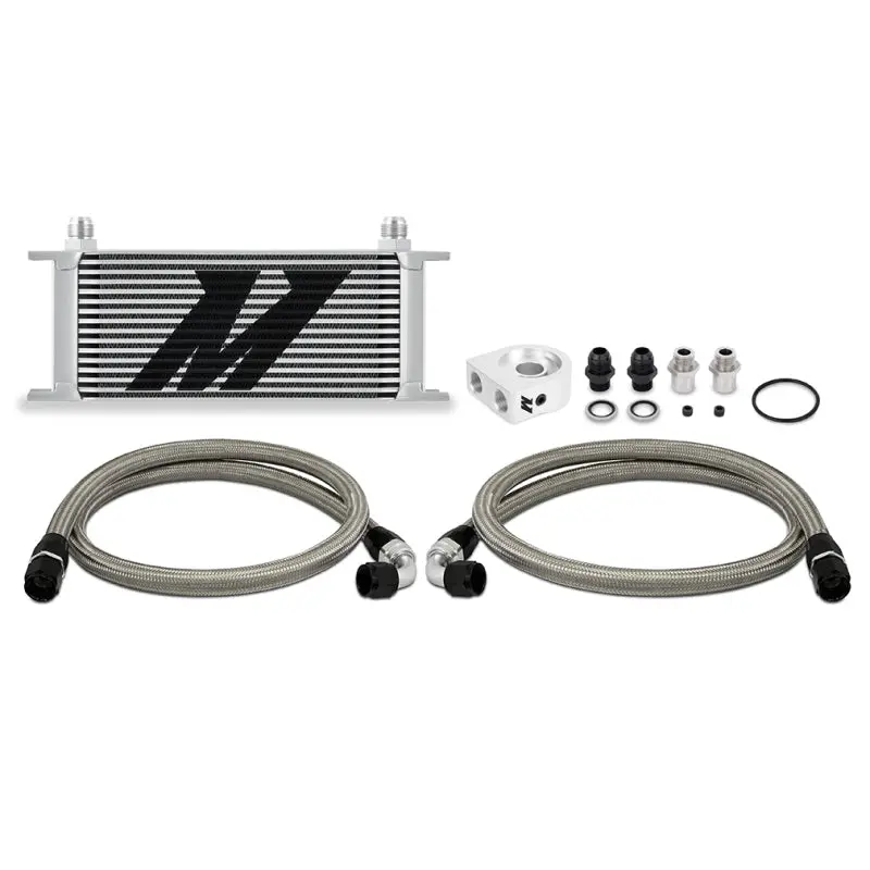 Mishimoto Universal 16 Row Oil Cooler Kit Silver High Efficiency Cooling