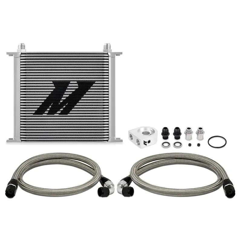 Mishimoto Universal 34 Row Oil Cooler Kit Silver Extreme Cooling Performance