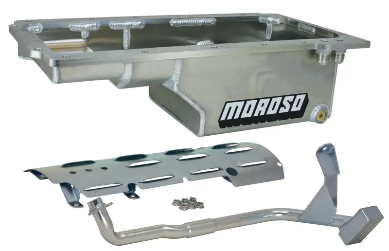 Moroso GM LS F-Body Deep Drag Race Baffled Wet Sump 6qt 9in Aluminum Oil Pan -10AN Fitting