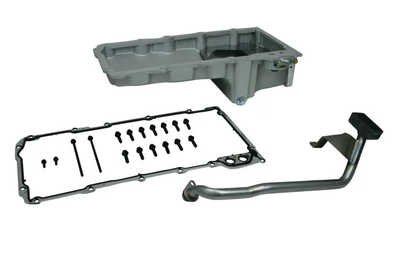 Moroso GM LS Swap Wet Sump 6qt 5.75in Aluminum Oil Pan Rear Sump Spin-On Oil Filter Adapter