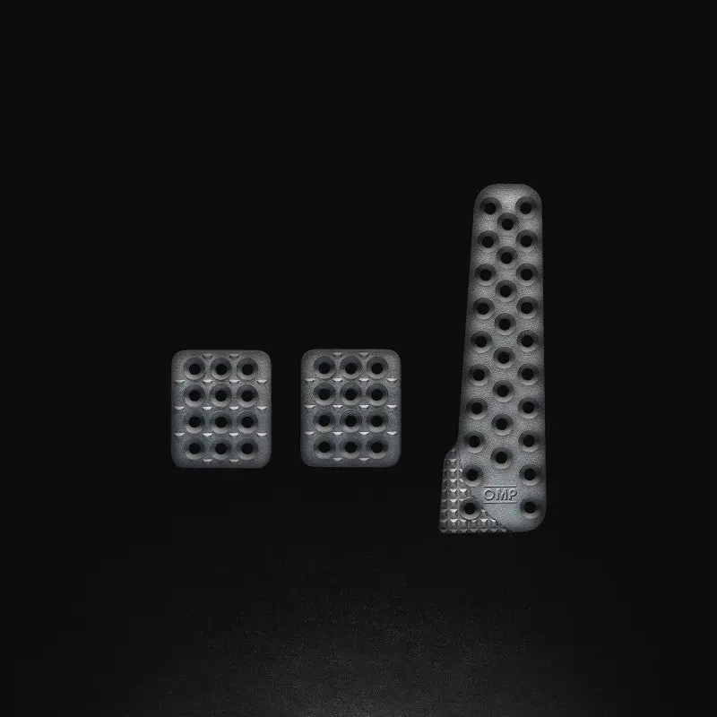 OMP Sand-Blasted Aluminum Pedals Set 3 Racing and Performance