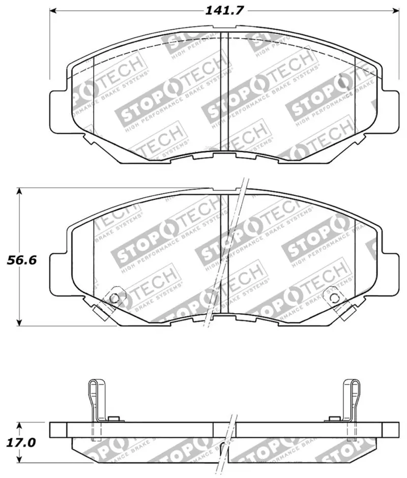 StopTech Performance Front Brake Pads 03-10 Honda Accord 02-06 CR-V 03-08 Pilot