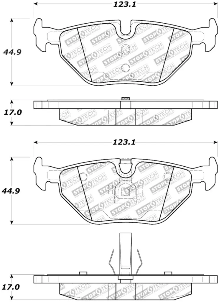 StopTech Street Touring 01-02 BMW Z3 03-09 Z4 10/90-07 3 Series Rear Brake Pads