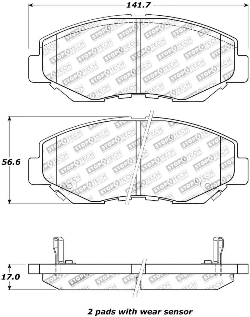 StopTech Street Touring 03-10 Honda Accord 02-06 CR-V Front Brake Pads