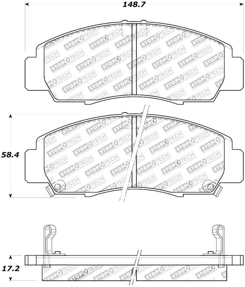 StopTech Street Touring 04-09 Acura TSX 09 Accord V6 Coupe Front Brake Pads