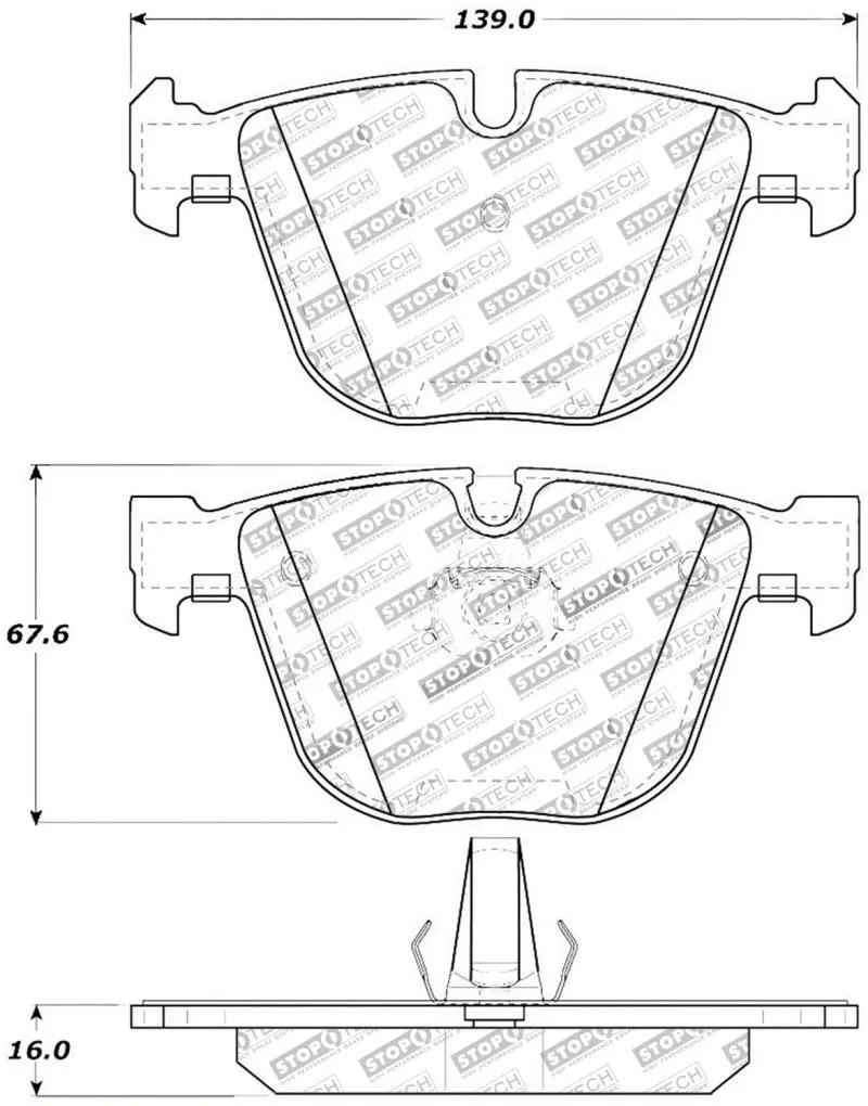 StopTech Street Touring 06-09 BMW M5 E60 07-09 M6 E63/E64 Rear Brake Pads