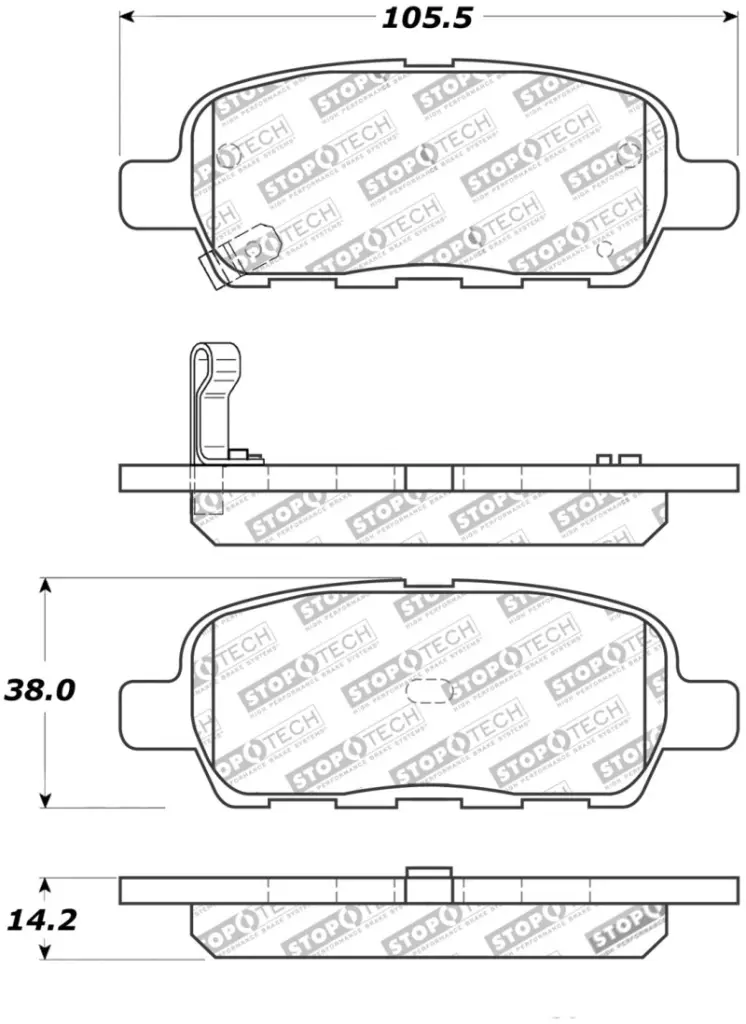 StopTech Street Touring 6/02-08 350z 01-08 G35 Rear Brake Pads