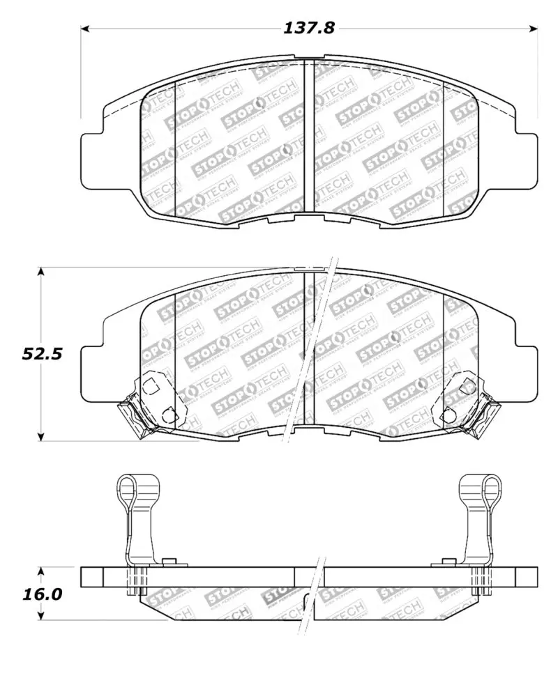 StopTech Street Touring 98-02 Honda Accord Coupe Sedan Front Brake Pads