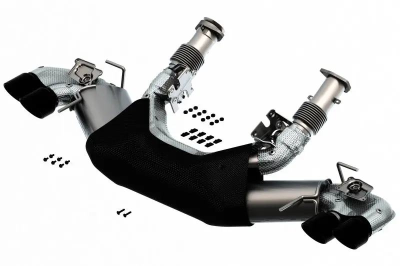 Borla S-Type Exhaust System 2020 Chevrolet Corvette C8 6.2L Dual Round Black Chrome Tips
