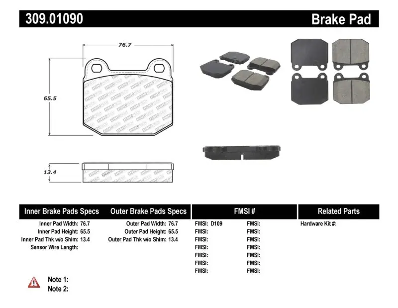 StopTech Performance 05-06 Lotus Exige Front Brake Pads Track Ready