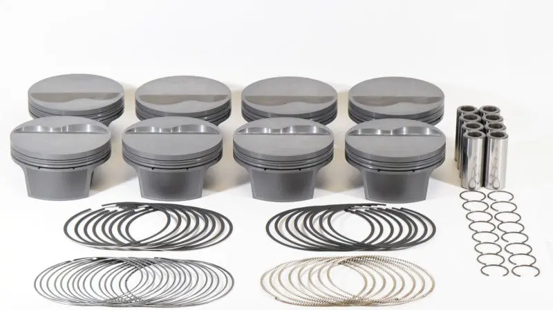 Mahle MS Piston Set Ford Flat Top SB 383ci 4.030in Bore 3.75in Stroke 6.2in Rod .927 Pin -6cc 10.9 CR