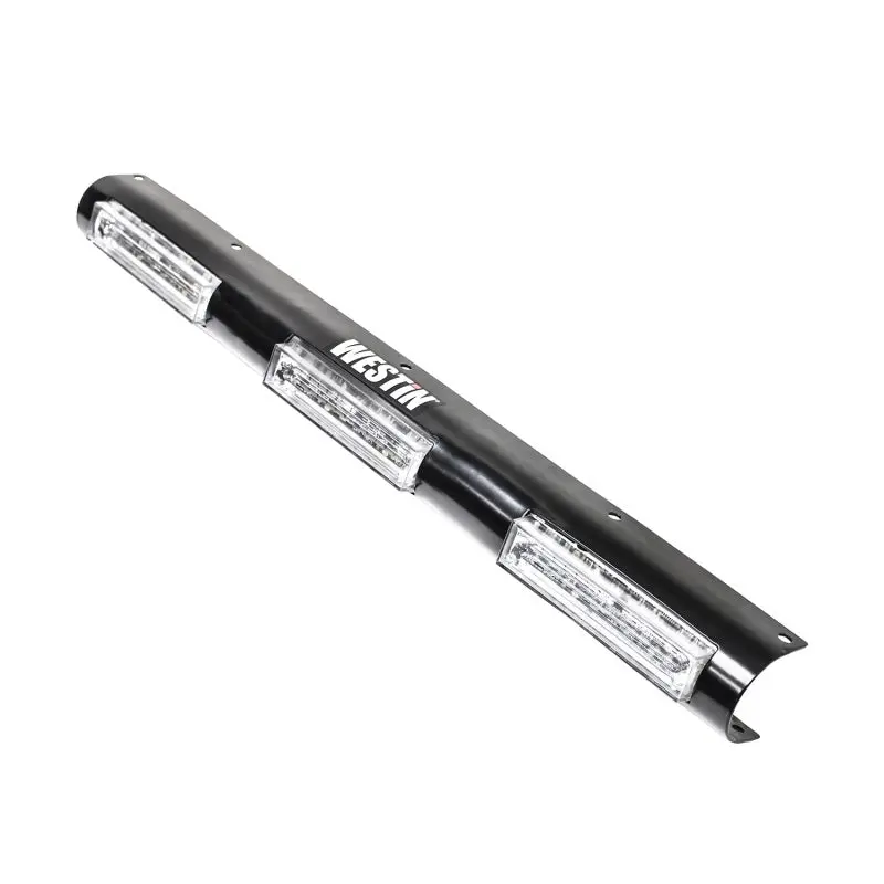 Westin Push Bumper Elite Light Channel 23.5in Code 3 3 Hole Chase Lights Black