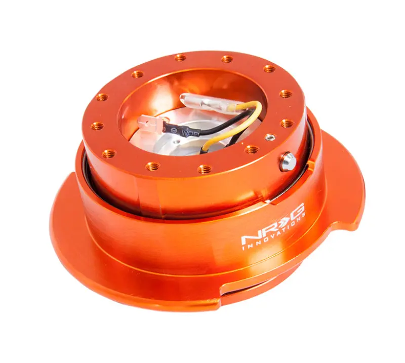 NRG Quick Release Kit Gen 2.5 Orange Body Titanium Chrome Ring Steering Wheel Hub Adapter