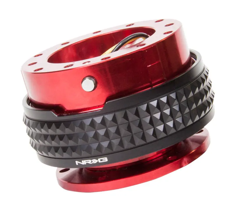 NRG Quick Release Kit Pyramid Edition Red Body Black Pyramid Ring Steering Hub