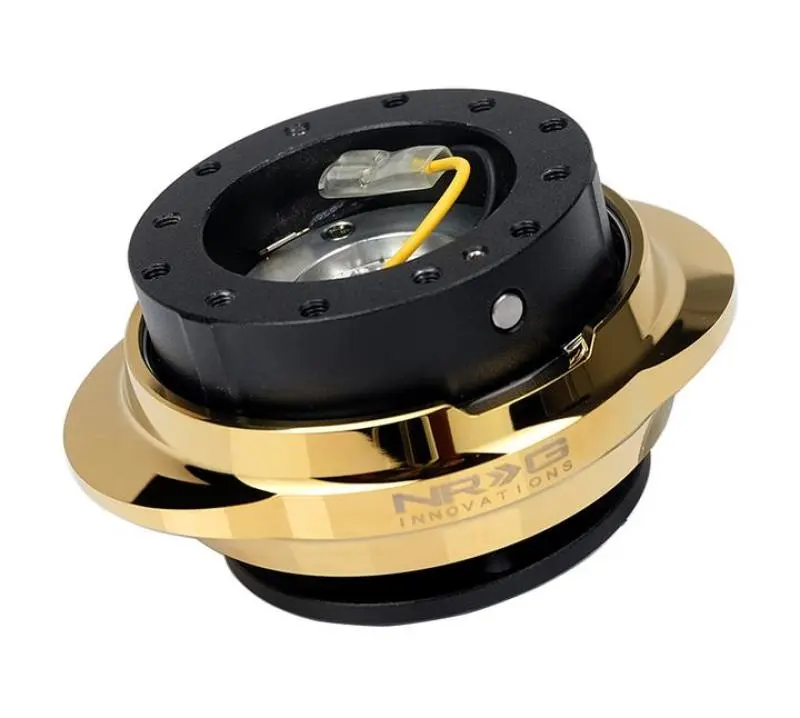NRG Quick Release Kit Black Body Chrome Gold Oval Ring