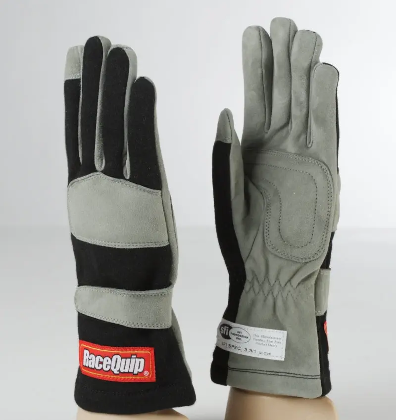 RaceQuip Black 1-Layer SFI-1 Glove - XL - Extra Large Racing Gloves