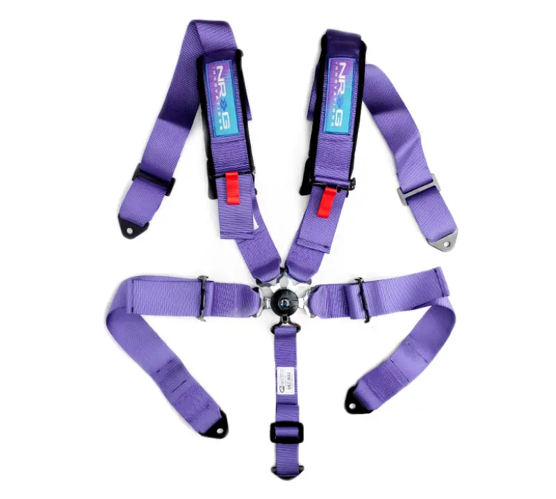 NRG SFI 16.1 5 Point 3 Inch Seat Belt Harness Pads Cam Lock Purple