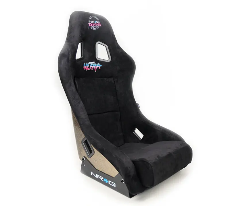 NRG FRP Bucket Seat ULTRA Edition Medium Black Alcantara Gold Glitter Back