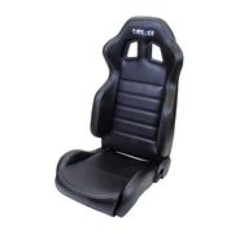 NRG Reclinable Sport Seats Pair PVC Leather Black White Stitching and NRG Logo