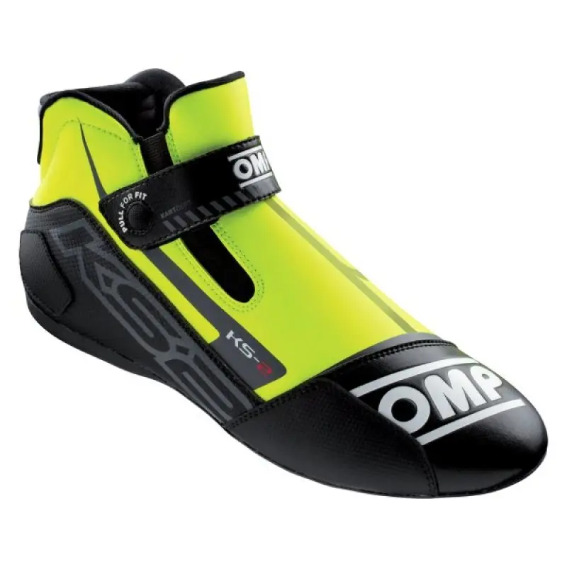 OMP KS-2 Shoes My2021 Yellow Black Size 40 - Modern Racing Shoes Track Use