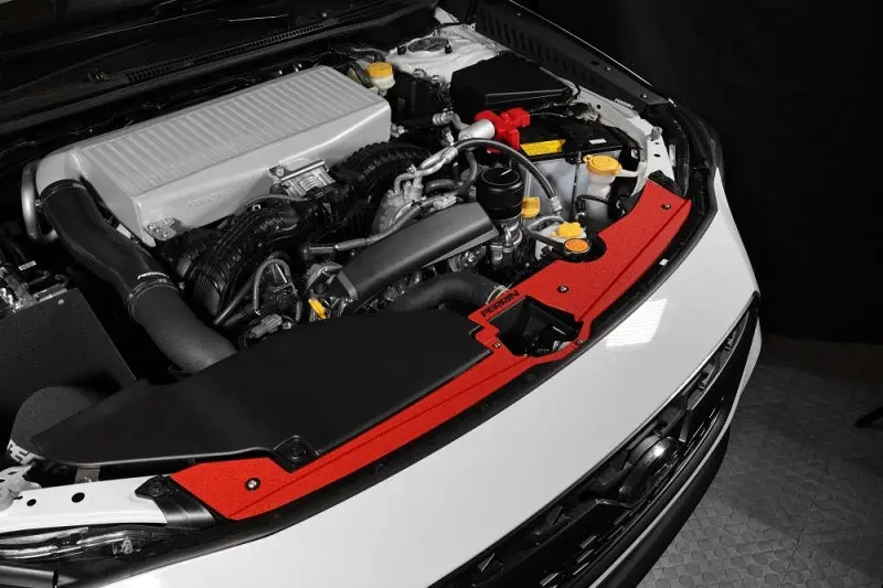 Perrin 22-23 Subaru WRX Radiator Shroud Red Wrinkle Finish Engine Bay Upgrade Perrin Performance