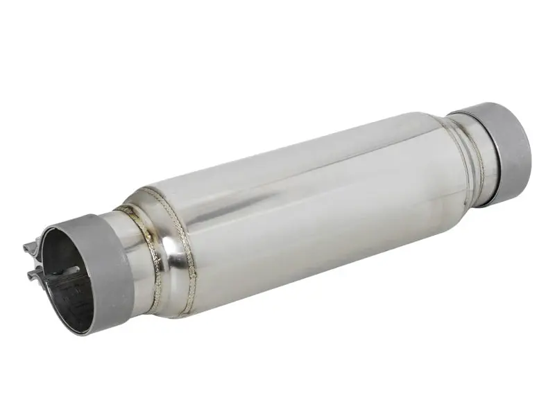 aFe MACH Force-Xp 409 SS Resonator 3in Inlet Outlet 4in Diameter 12in Body 16in Length