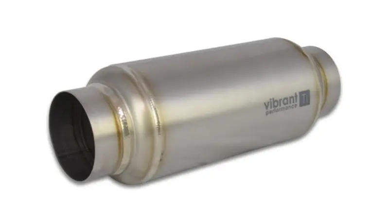 Vibrant Titanium Resonator 2.5in Inlet 2.5in Outlet 12in Long Exhaust Resonator