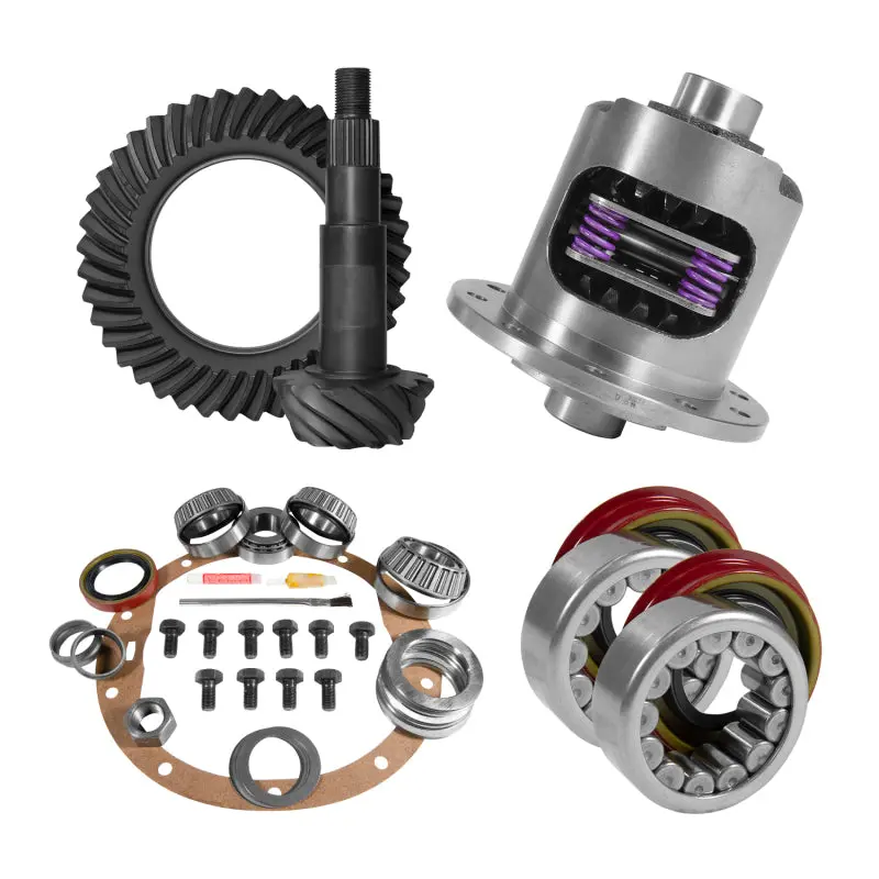 Yukon 8.5in GM 3.73 Rear Ring & Pinion Install Kit 30 Spline Positraction Axle Bearings and Seals Yukon Gear & Axle