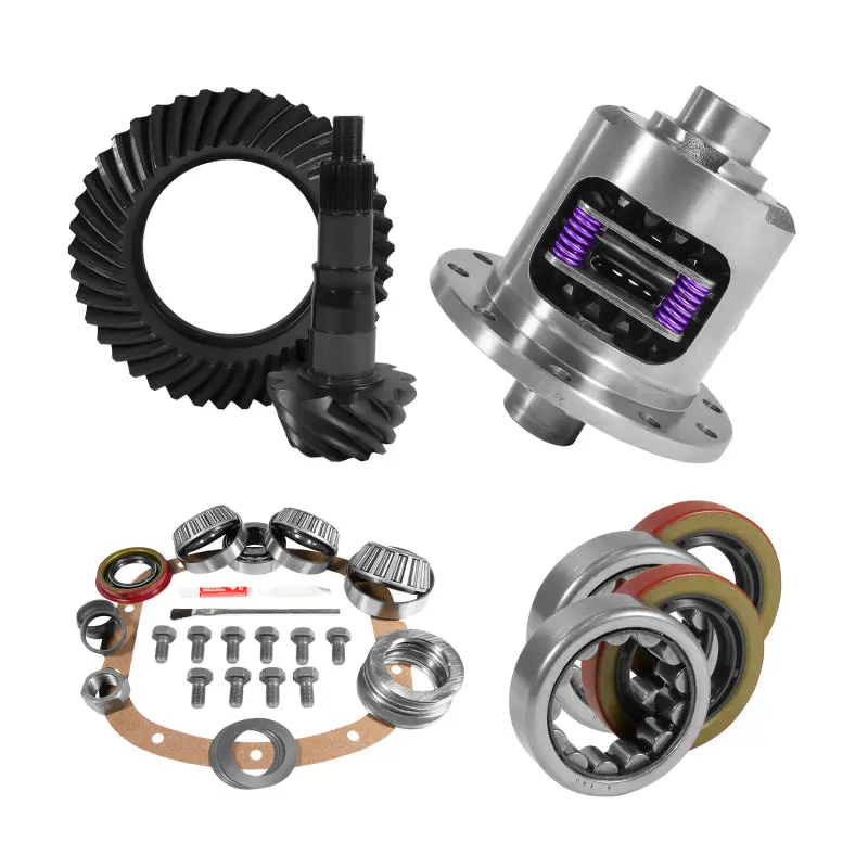 Yukon 7.5in GM 3.42 Rear Ring & Pinion Install Kit 26 Spline Positraction 2.25in Axle Bearings Yukon Gear & Axle
