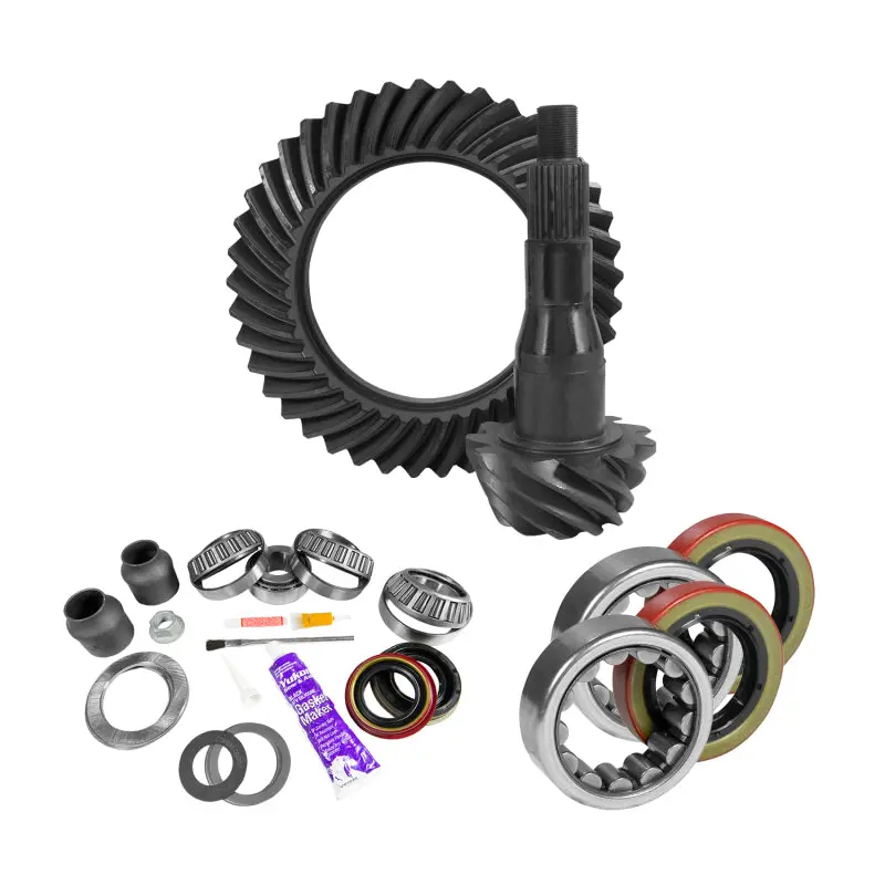 Yukon 9.75in Ford 3.55 Rear Ring and Pinion Install Kit 2.53in OD Axle Bearings and Seal Yukon Gear & Axle