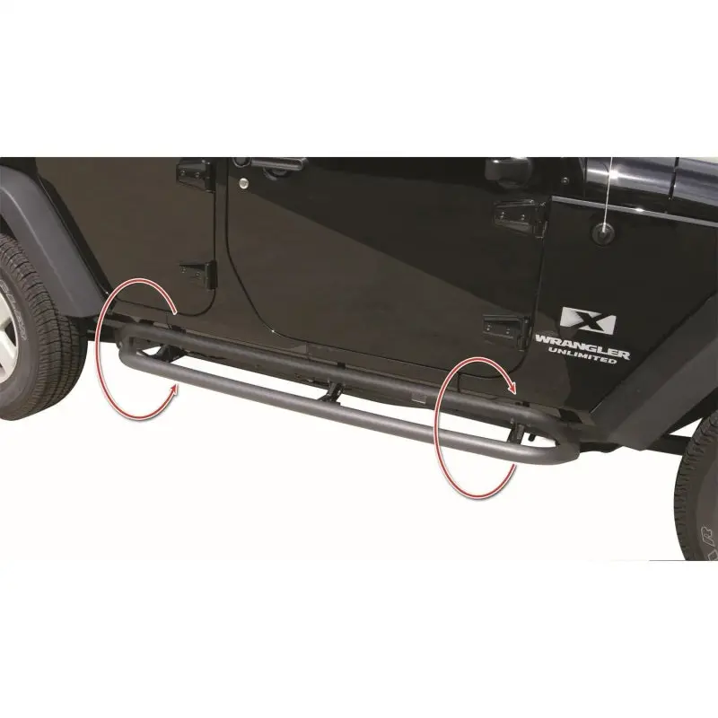 Rampage Black Side Bar Rocker Guard Step 2007-2018 Jeep Wrangler JK