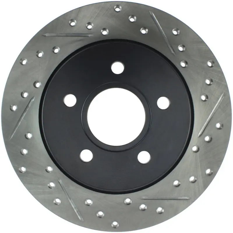 StopTech 12-15 Ford Focus Rear Left Slotted Drilled Brake Rotor w/ Rear Disc Brakes