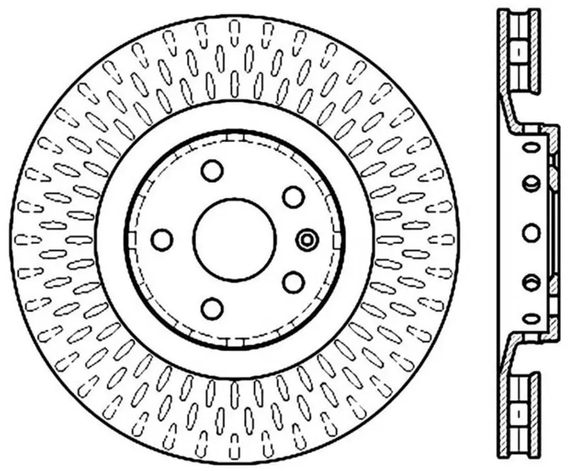 StopTech Drilled Slotted Left Sport Brake Rotor 2009 Cadillac CTS-V High Performance