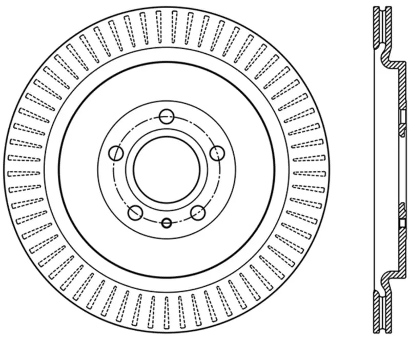 StopTech Premium High Carbon Slotted Brake Rotor Right Rear 13-14 Ford Mustang Shelby GT500