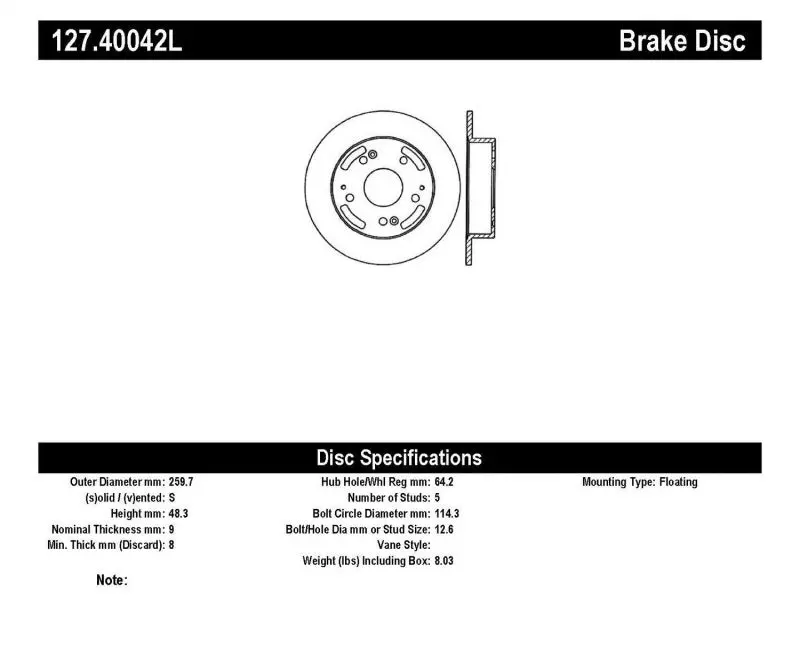 StopTech Slotted & Drilled Left Rear Rotor 02-06 Acura RSX Type S 97-01 Integra Type R