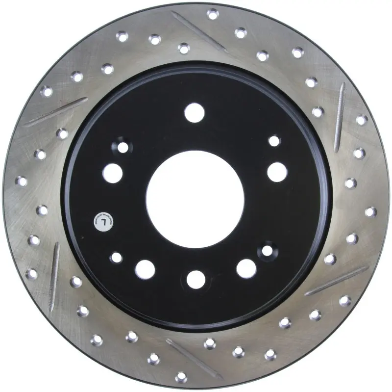 StopTech Slotted & Drilled Left Rear Rotor 04-08 Acura TL 03-09 Honda Element