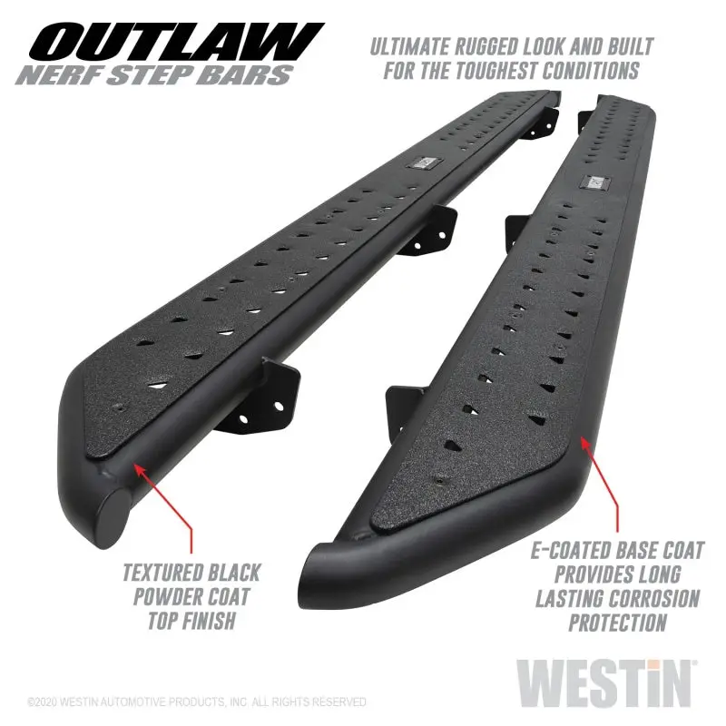 Westin Outlaw Nerf Step Bars 2020 Jeep Gladiator - Textured Black