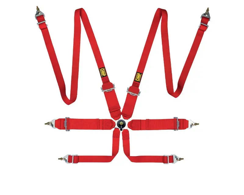 OMP First 3/2 Racing Harness Red Motorsport Safety