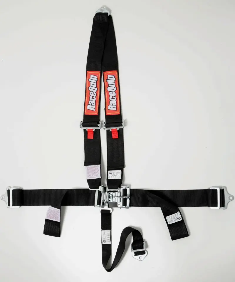 RaceQuip Black L & L V4 Point Seat Belt Racing Safety and Comfort