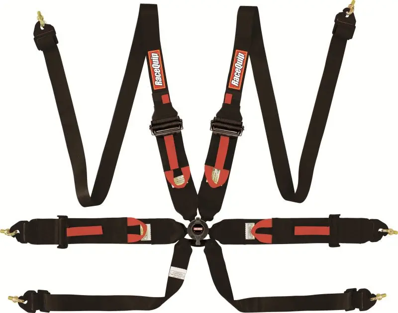 RaceQuip Black FIA CAMLOCK 6pt Pull Up Lap FHR Seat Belt