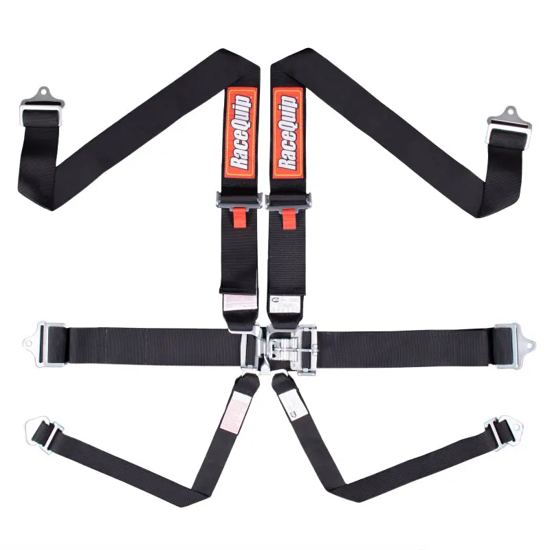 RaceQuip Black L & L 6 Point Seat Belt Enhanced Racing Safety
