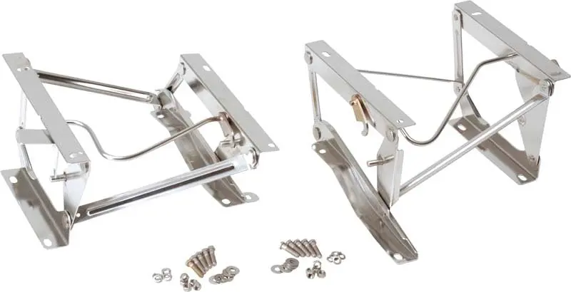 Kentrol 76-90 Jeep CJ YJ Seat Pedestals Pair Polished Silver Mounting Brackets