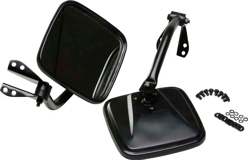 Kentrol 55-86 Jeep CJ Mirror Kit Pair Powdercoat Black Side View Mirrors