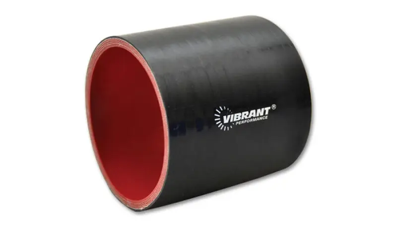 Vibrant Gloss Black Silicone Straight Hose Coupler 1.125in ID x 3.00in Long