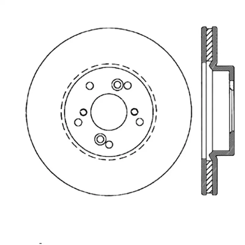 StopTech Power Slot Slotted Front Left Rotor 99-08 Acura TL STD Caliper 01-03 CL 04-09 TSX