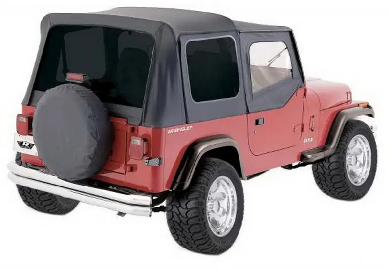 Rampage 1988-1995 Jeep Wrangler YJ OEM Replacement Soft Top Black Denim