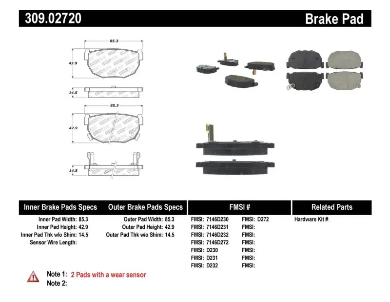 StopTech Performance 89-98 Nissan 240SX Rear Brake Pads Drift Spec