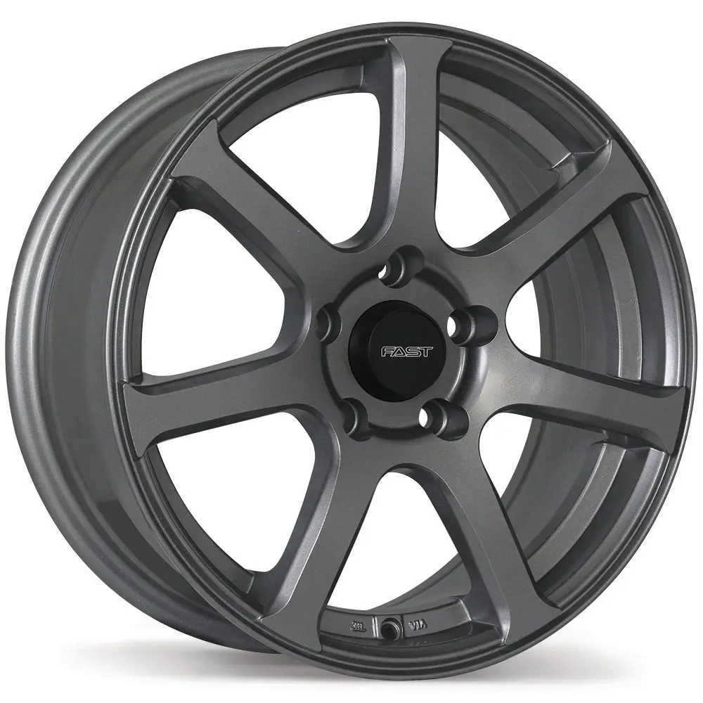 Seven 16x7.0 5x100mm +45 Offset 56.1mm Hub Gunmetal Wheel Fast Wheels